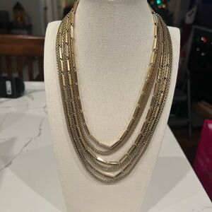 BCBGMaxAzria Gold and Silver Multi-Strand Necklace